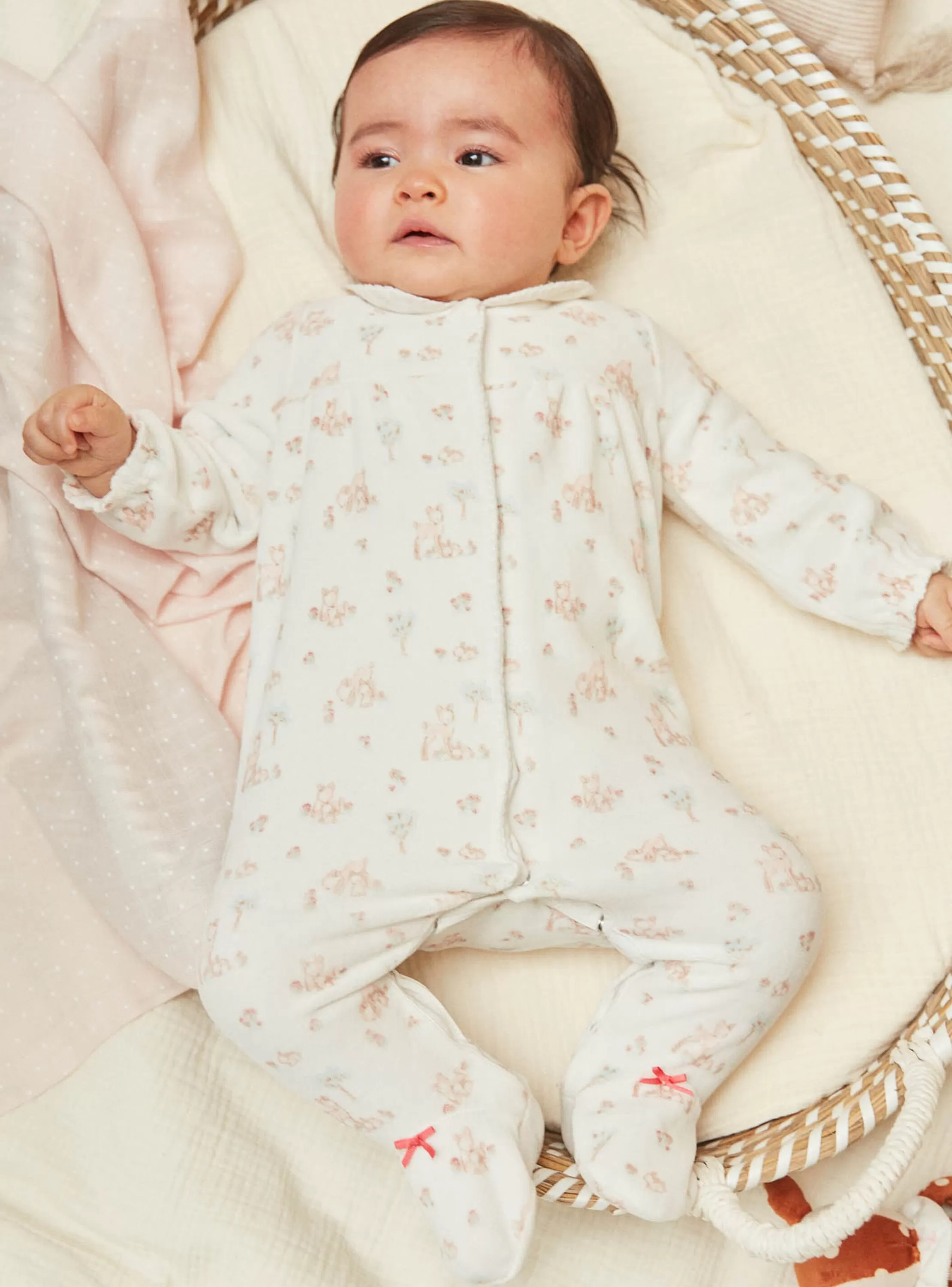 Cheap Sergent Major Grenouillère écrue en velours en coton biologique et polyester recyclé