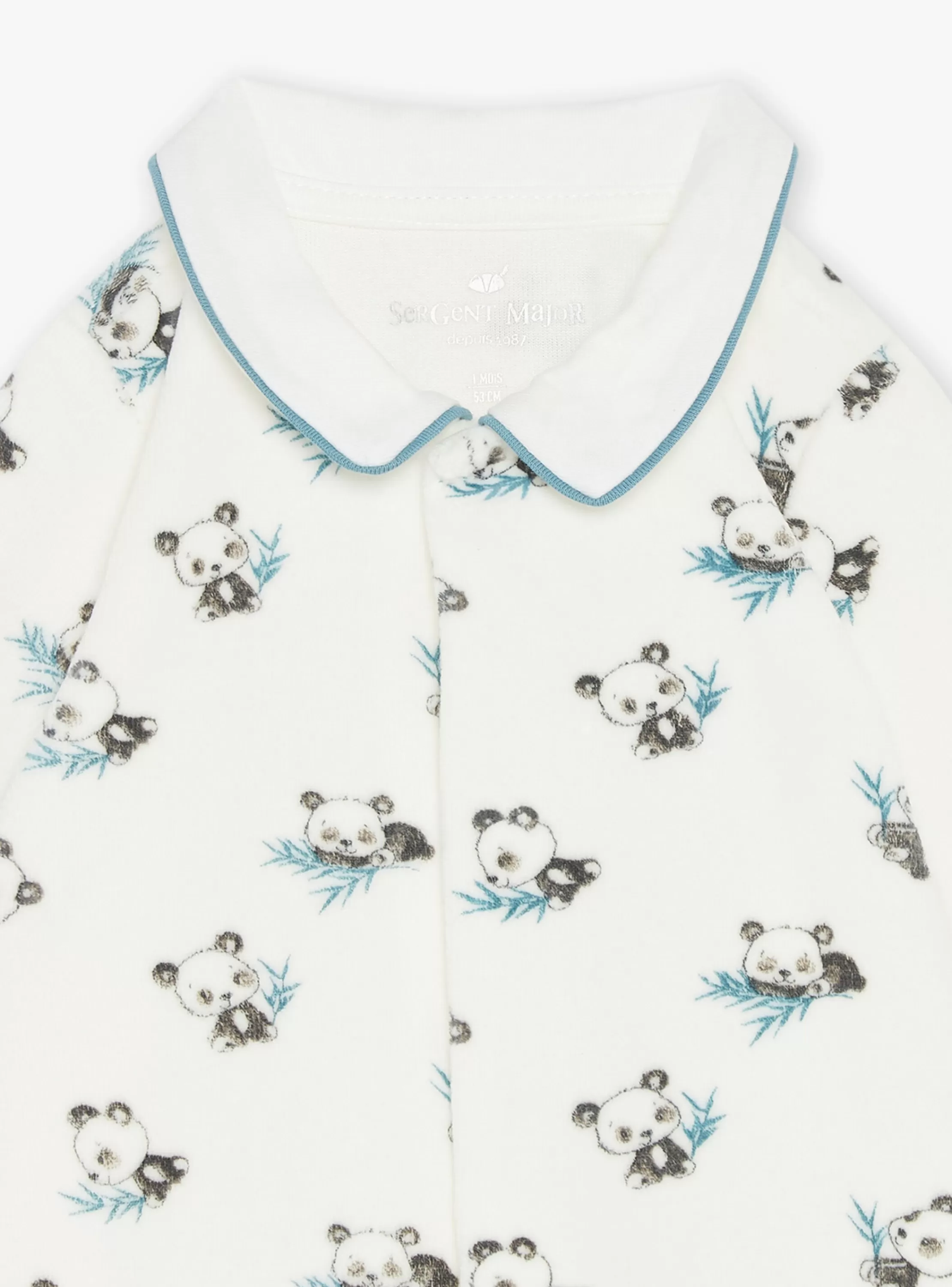 Best Sergent Major Grenouillère écrue en velours en coton biologique et polyester recyclé