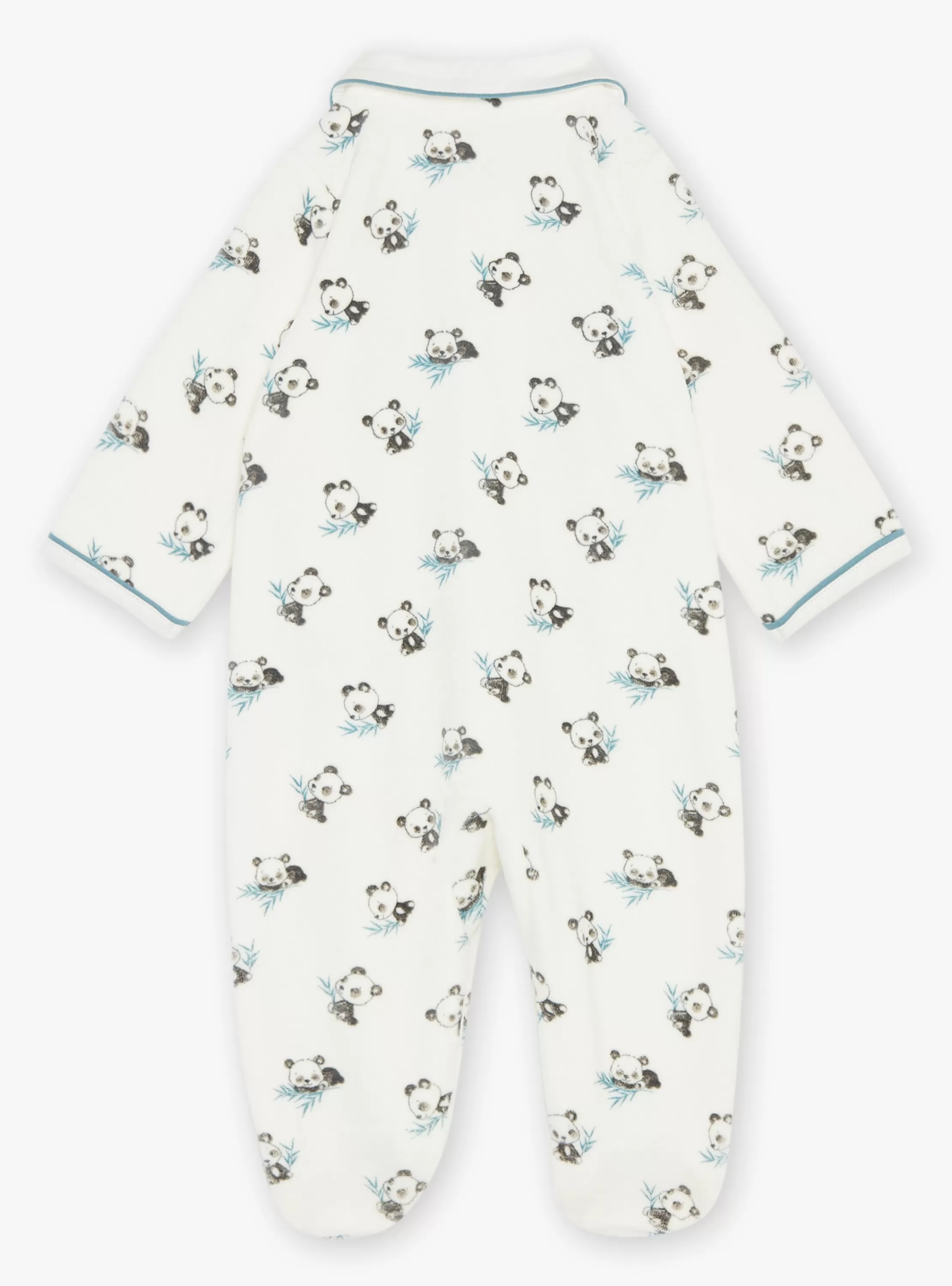 Best Sergent Major Grenouillère écrue en velours en coton biologique et polyester recyclé