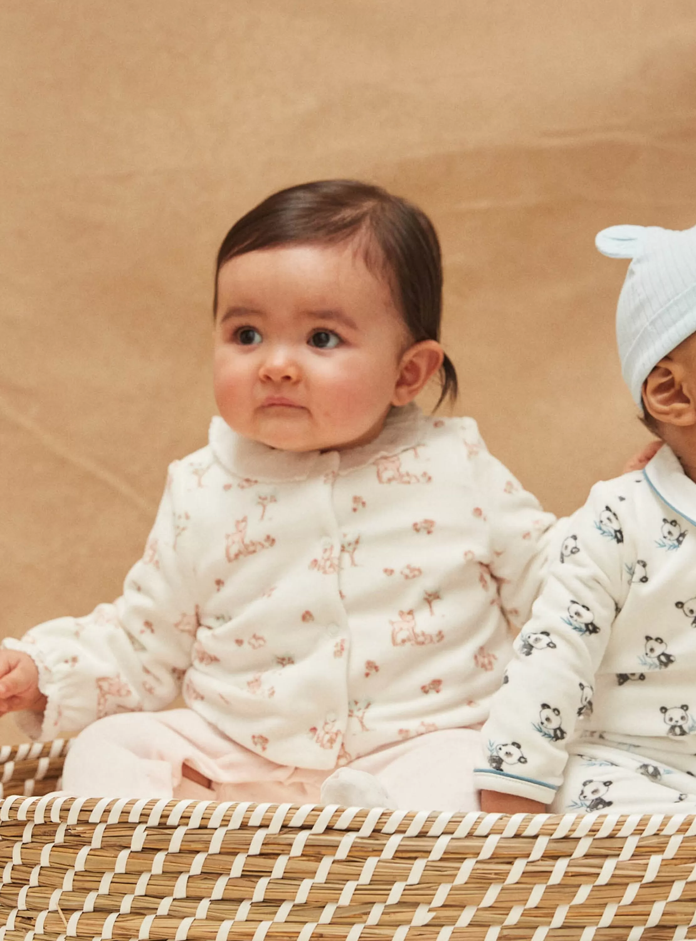 Cheap Sergent Major Grenouill&egrave;re rose p&acirc;le et gilet &eacute;cru en velours en coton biologique et polyester recycl&eacute;