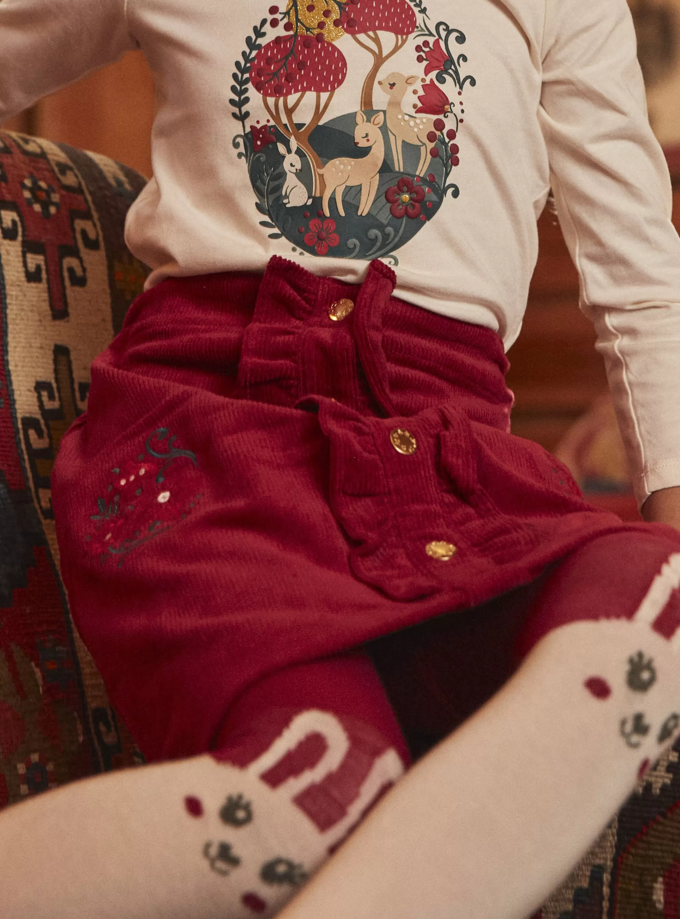 Store Sergent Major Jupe rouge en velours