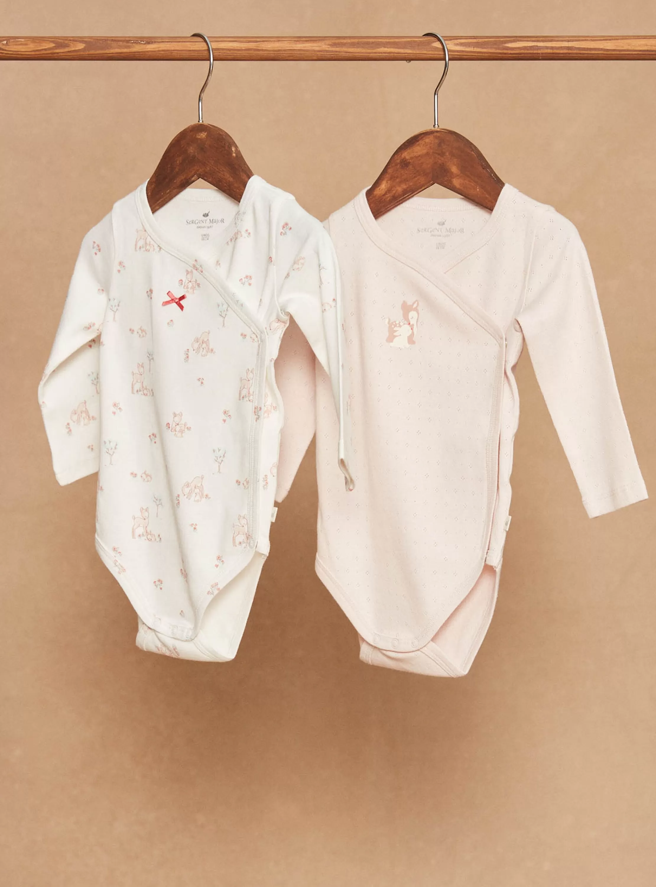 Fashion Sergent Major Lot de 2 body rose et écru en coton biologique