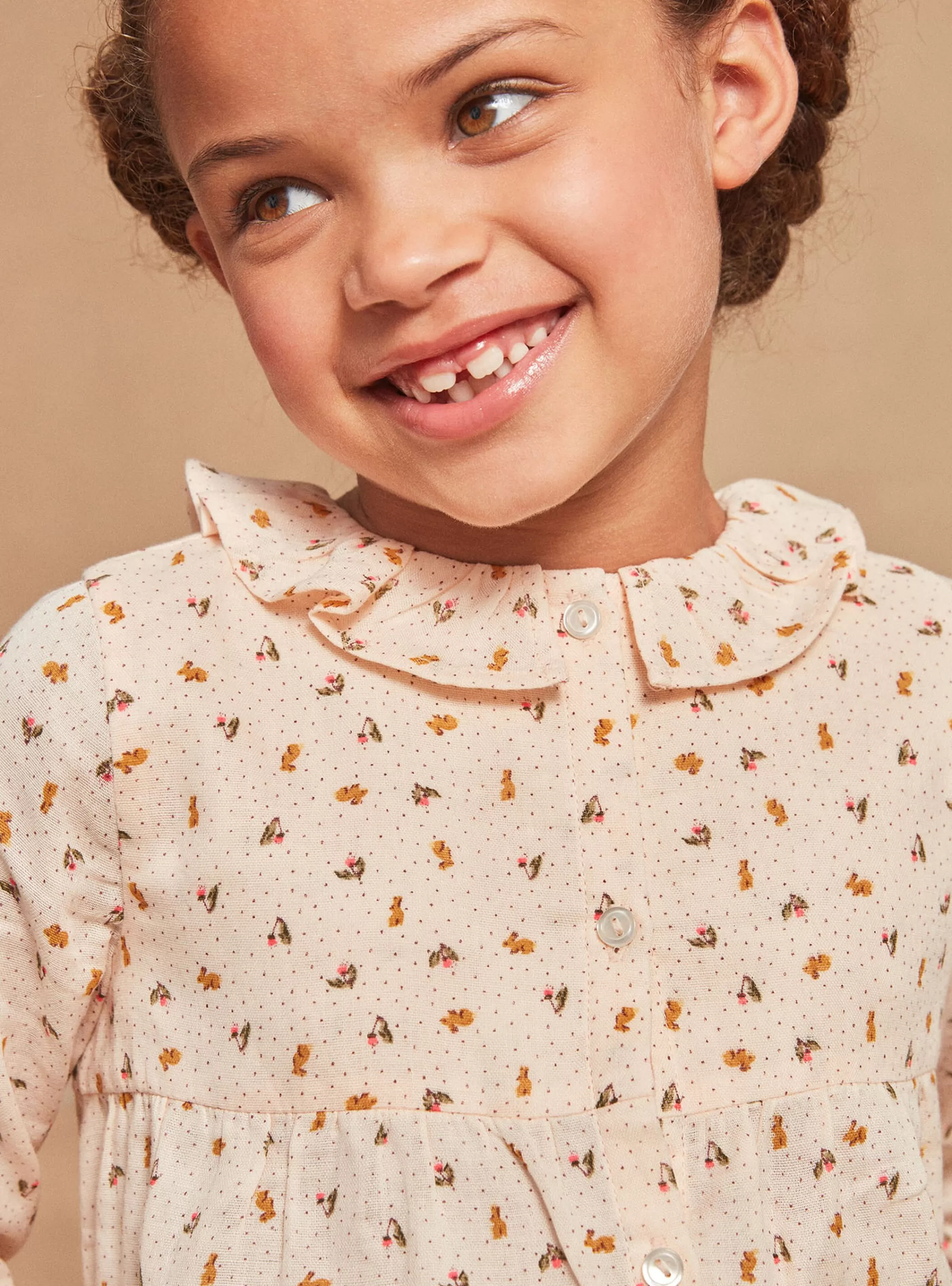 Clearance Sergent Major Pyjama rose pâle en gaze de coton à imprimé fleuri