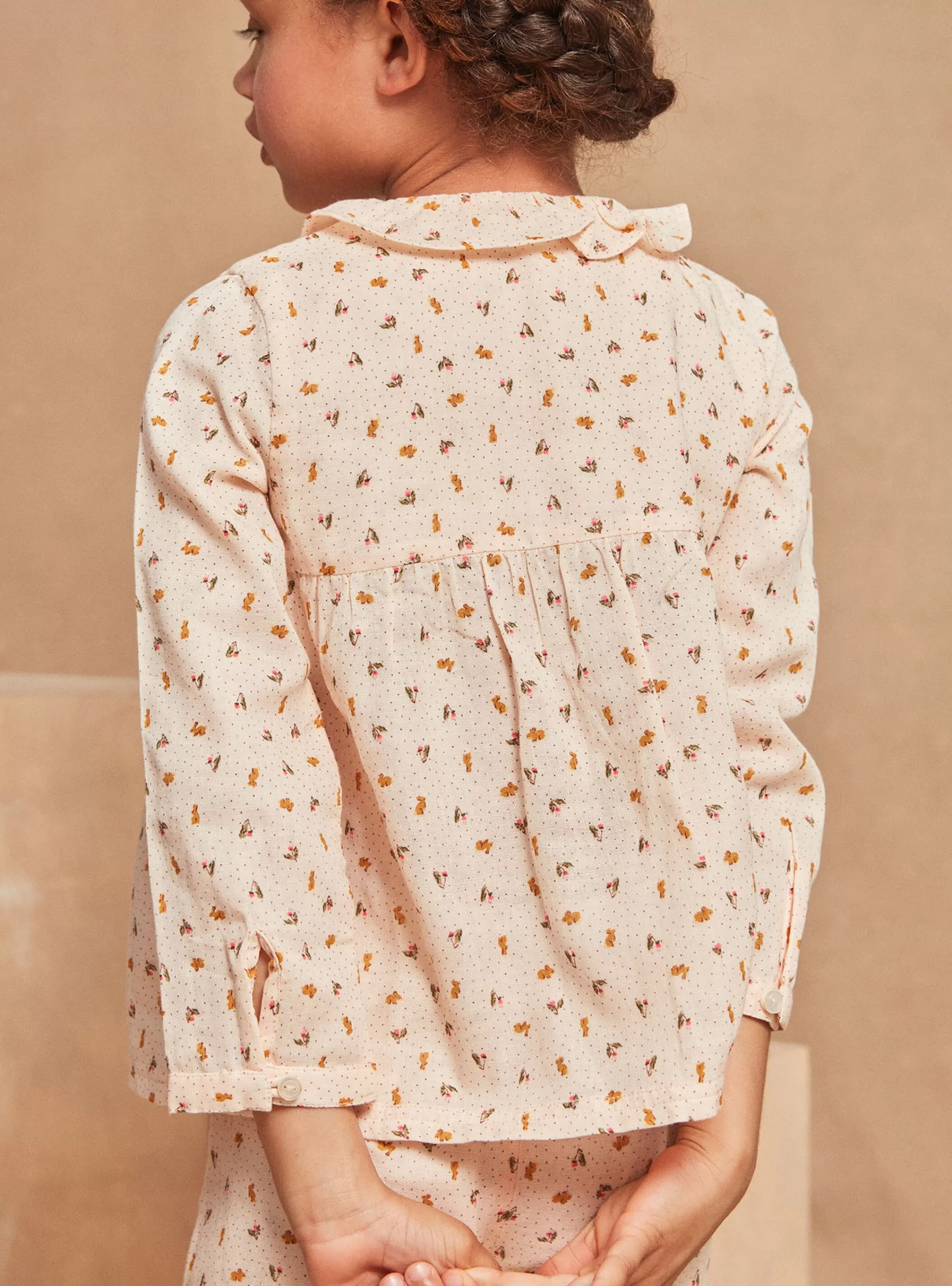 Clearance Sergent Major Pyjama rose pâle en gaze de coton à imprimé fleuri