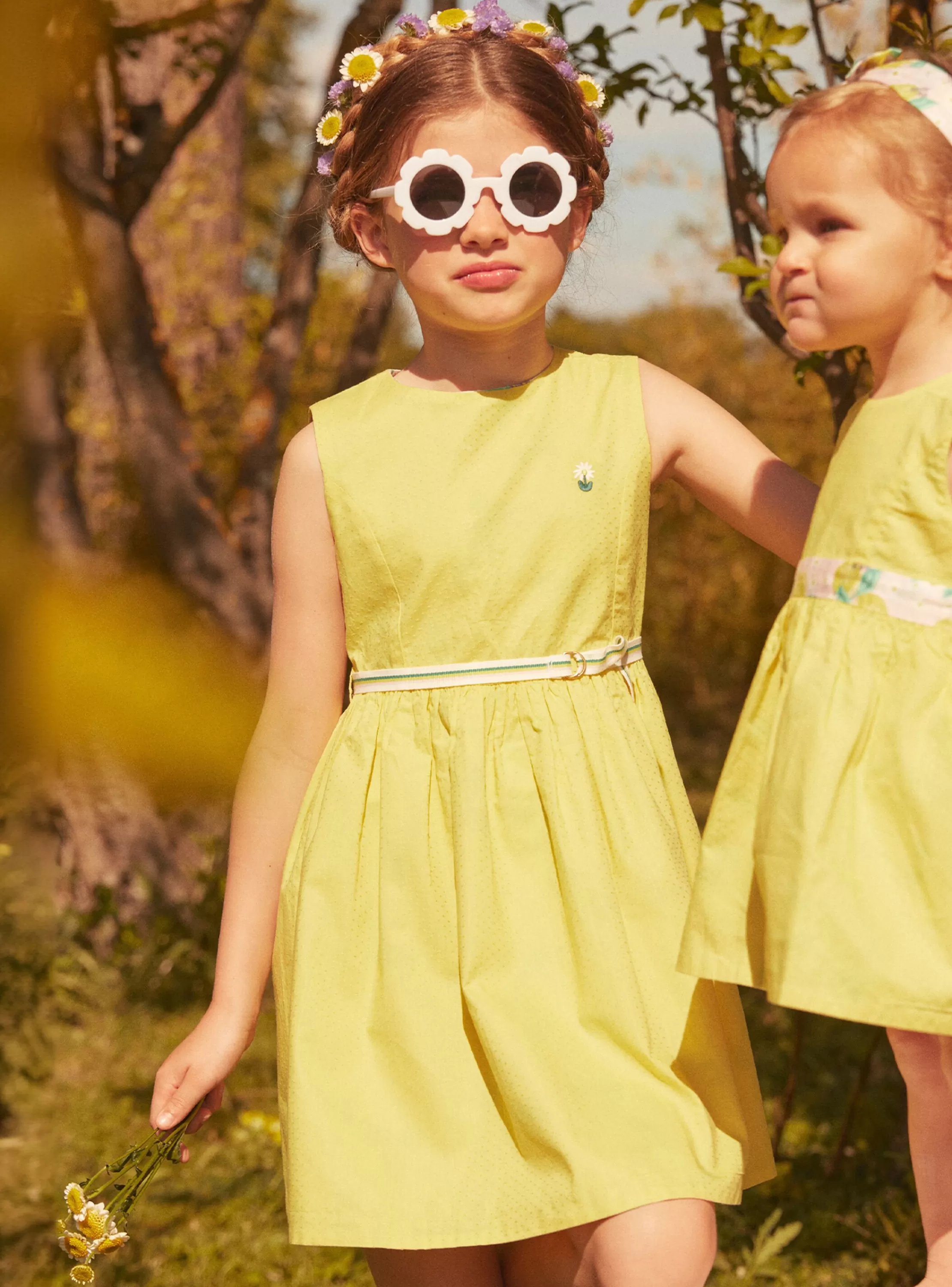 Clearance Sergent Major Robe réversible jaune en satin de coton