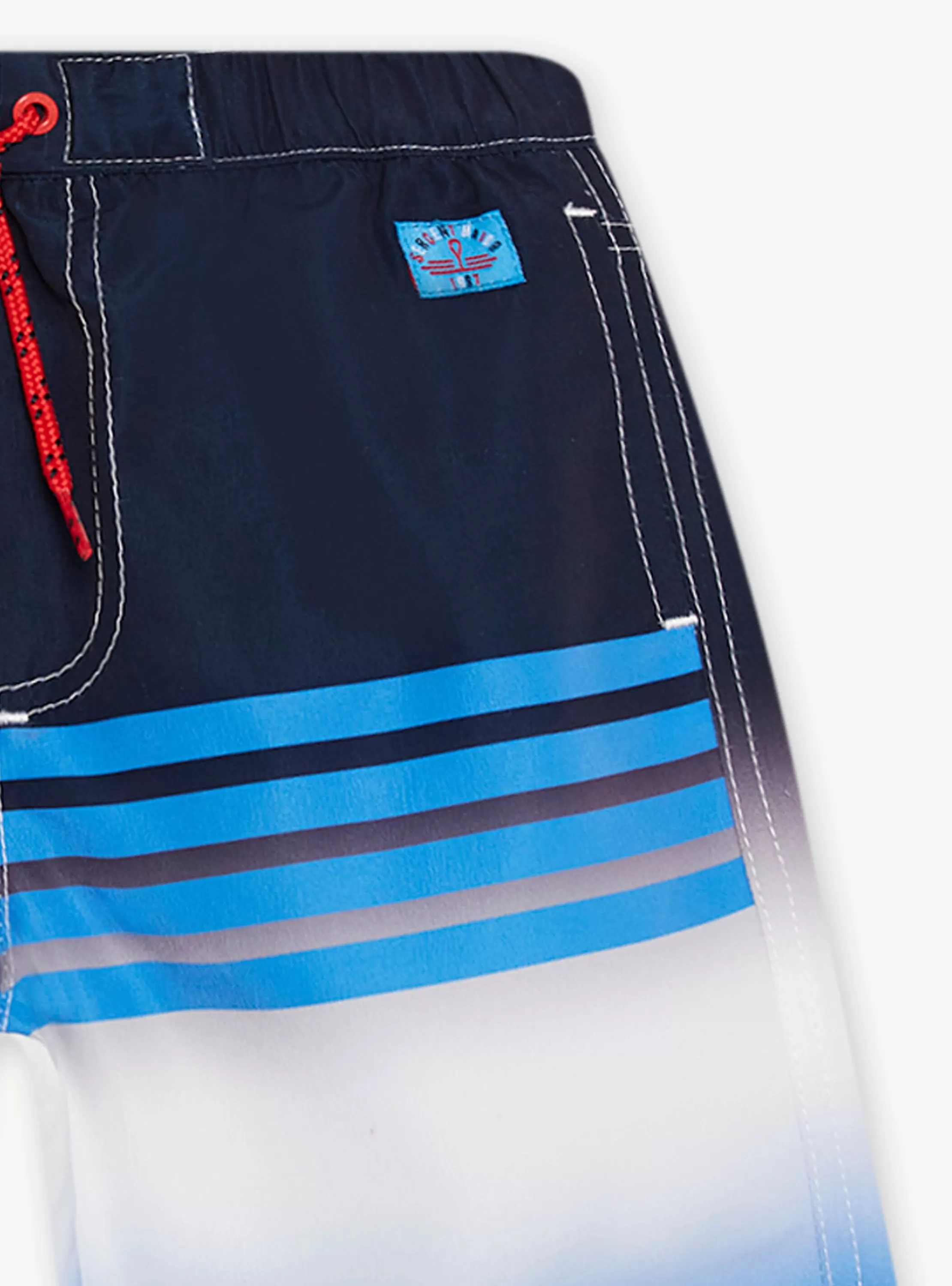 Clearance Sergent Major Short de bain bleu dégradé à rayures rouge enfant garçon